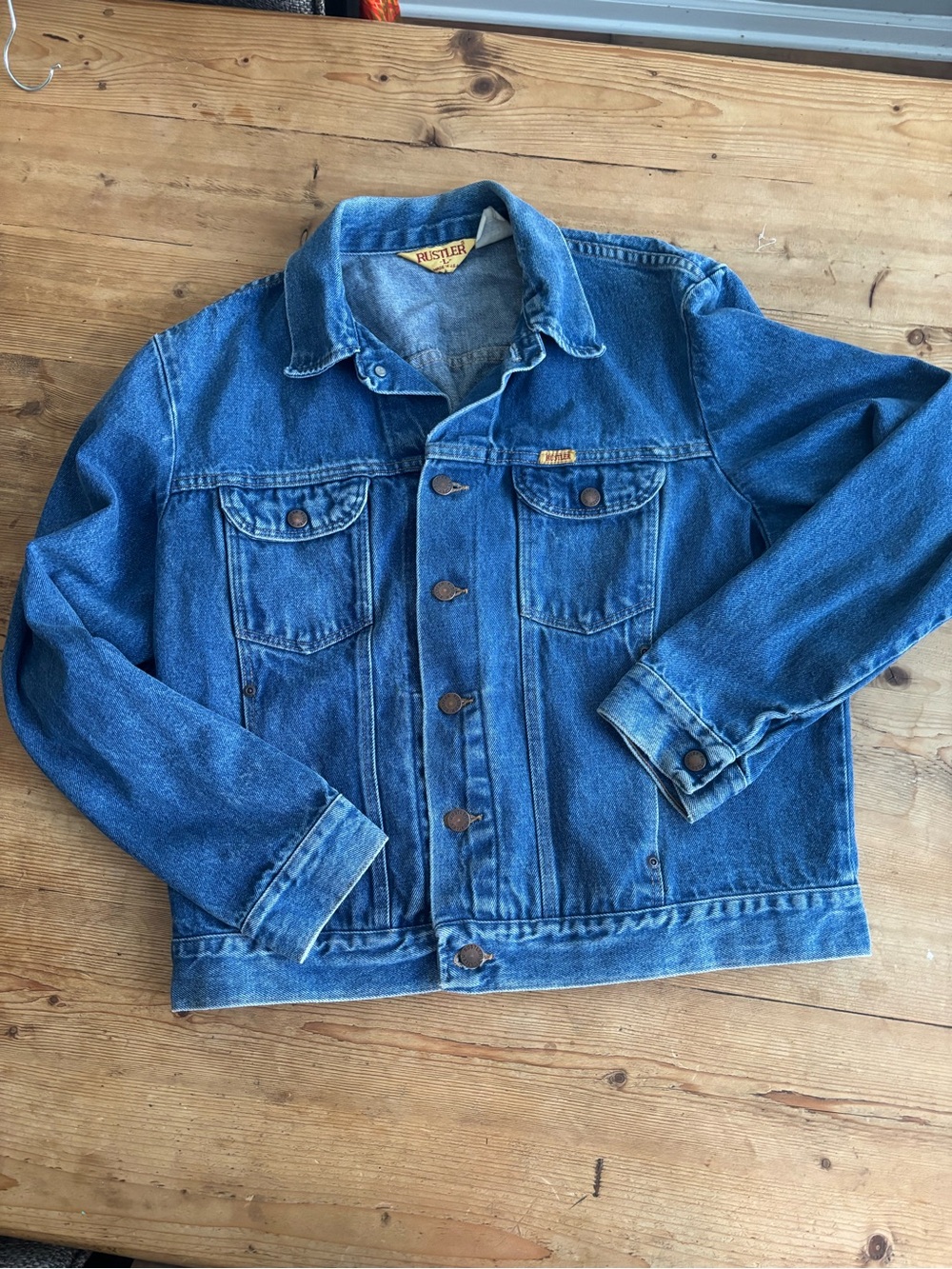 Vintage Rustler Classic Blue Denim Jacket - Men's Casual Trucker Style  Small